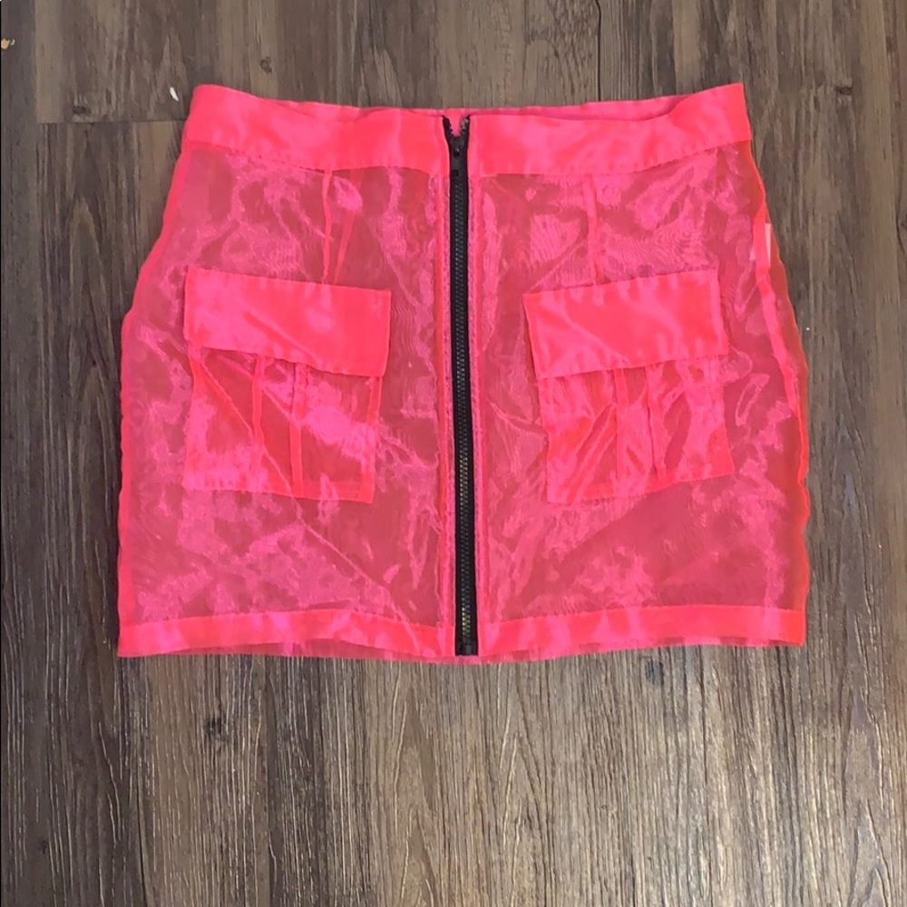 Pink see-through skirt